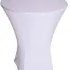 White spandex hightop tablecloth.