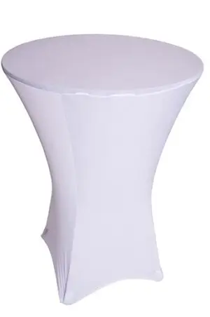 White spandex hightop tablecloth.