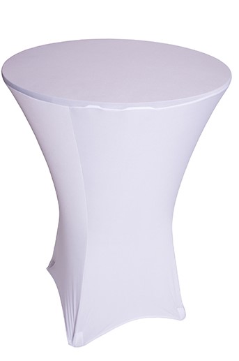 White spandex hightop tablecloth.