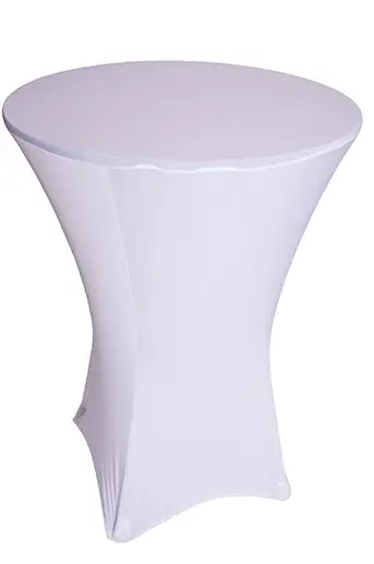 White spandex hightop tablecloth.
