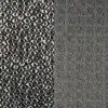 Black and silver print tablecloth and runner.