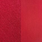 Deep red cotton tablecloth and cocktail napkin.