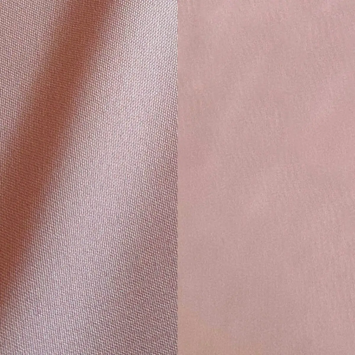 Dusty mauve pink polyester tablecloth, runner, sash, and dinner napkin.