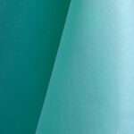 Turquoise blue polyester tablecloth, runner, sash, and dinner napkin.