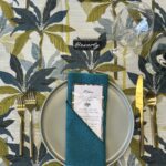 Waikiki with Teal Menu Fold Napkin
