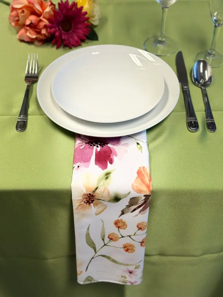 Greta Waterfall Fold with Verde Satin