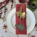 Florentine over Champagne Satin with Devon Poppy Napkin