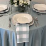 Moonstone Satin with Spa Check Napkins